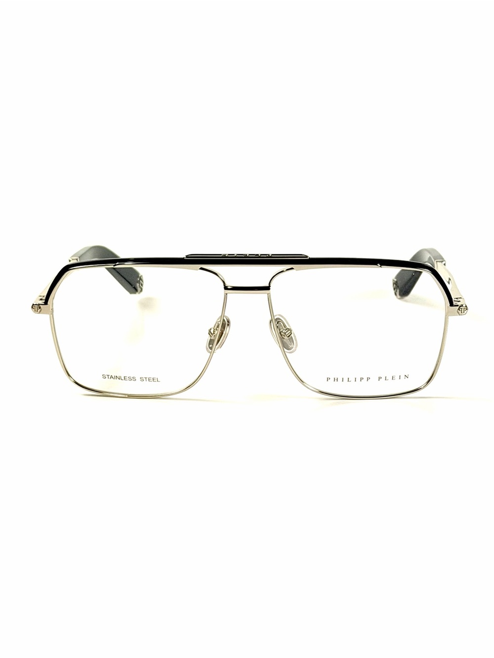 Philipp Plein VPP085 COL. 0578 Silver Black New Authentic 58mm Eyeglasses - Picture 6 of 8